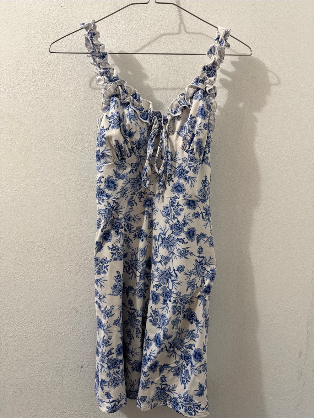 Pink Lily Blue & White Floral Dress